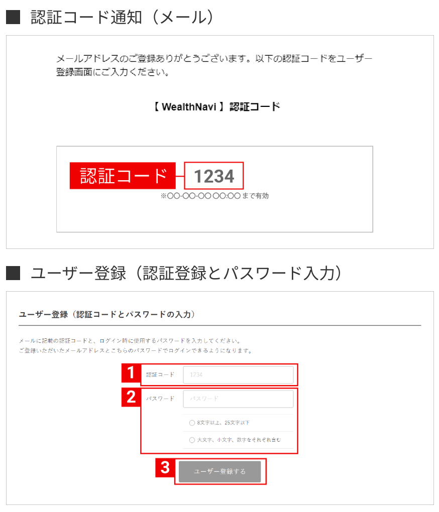 認証コードをパスワードの入力